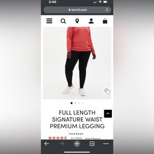 TORRID FULL LENGTH SIGNATURE WAIST PREMIUM LEGGING size 2